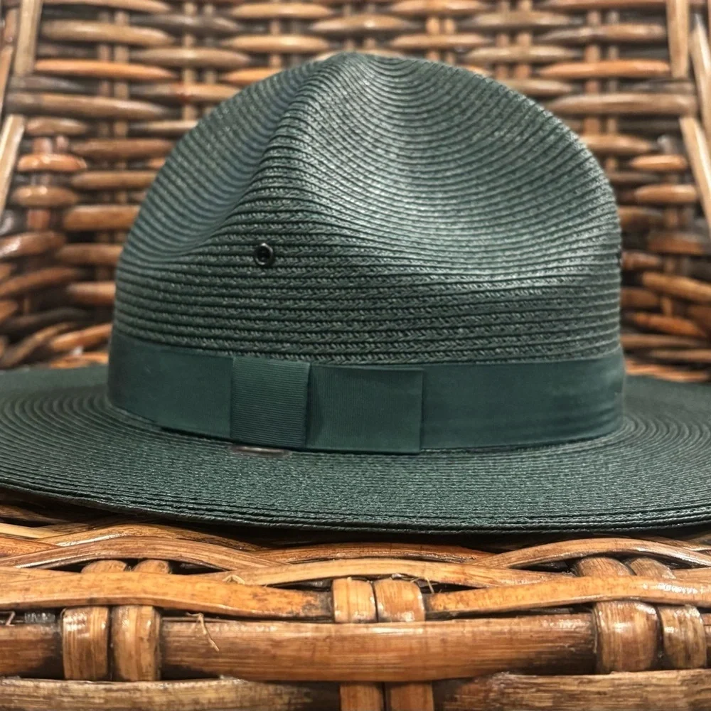 The Lawman Genuine Milan Mens Straw Western Fedora Style Hat Green